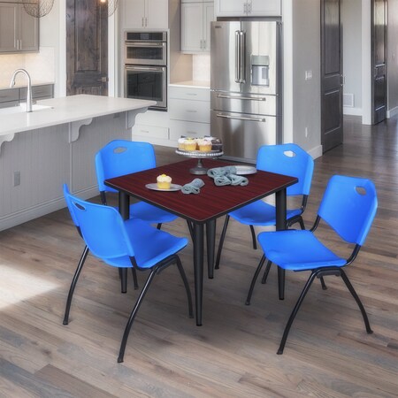 Regency Kahlo Square Table & Chair Sets, 42 W, 42 L, 29 H, Wood, Metal, Plastic Top, Mahogany TPL4242MHBK47BE